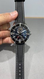 宝珀五十噚系列终极版5025-1530-52 真陀飞轮男士腕表，镜面蓝膜光效，提升了飞轮亮度，和原装功能一模一样:自动上链陀飞轮，6点位置真动能显示！45Mm直