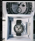 Swatch斯沃琪 X Biocerc Moonswatch 系列 石英机芯 30米防水 男表 瑞表 42Mm 黑色表盘 植物陶瓷表壳 尼龙表带