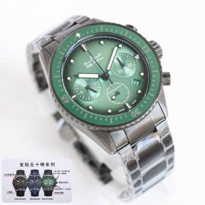 Tw出品 市场唯一对版。 DDD 毒物 宝珀五十噚系列5200-0153-B52A深潜器飞返计时码表问世了，低调中彰显不凡，采用进口泛蓝光蓝宝石玻璃，刀刮不留痕