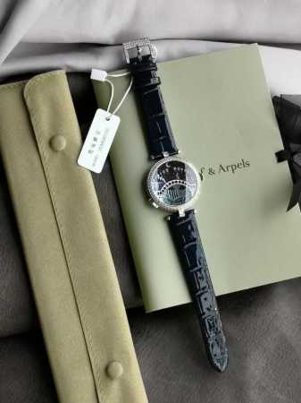独家实拍，认准品质与细节 梵克雅宝-Van Cleef&Arpels最新V2版侧面钻 诗意复杂功能系列：恋人之桥最浪漫的手表 瑞士定做石英机芯 蓝宝石玻璃镜面 - 点击图像关闭