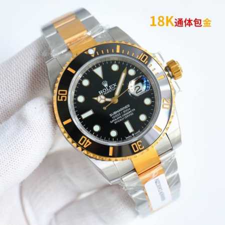 Sj出品 劳力士 Rolex 潜航者系列 Rw3 非市场普通版本，真正意义上的金表来啦 通体包金18K黄金，厚度达5Um，Gtc中国权威认证证书，百分之百真金， - 点击图像关闭