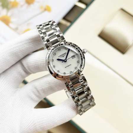 白 -金 贝面+20 钻圈+20。 实物拍摄 品牌： 浪琴-Longines 表壳：316精钢 做工优质 表带：316精钢 两种可选 机芯：进口西铁城机芯 走时 - 点击图像关闭