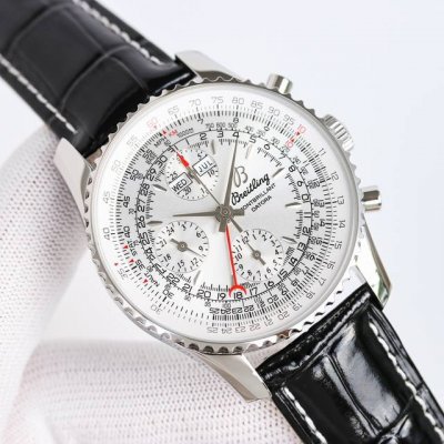 百年灵 Breitling，蒙柏朗计时系列A21033012重磅来袭！ Rw4 1这款复杂多功能计时腕表，有日历，月份，星期，24小时显示，计时功能等，盘面凌厉