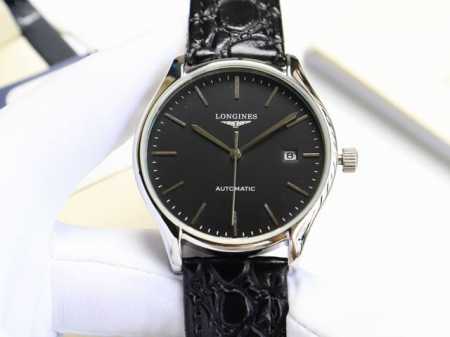 浪琴-Longines 律雅系列 原版壳套复刻 非通用名匠壳 多次反复修缮至完美 极致严格的质量保证。 确保采用原版式抛光和拉丝工艺，高硬度水晶镜面，更加透彻明 - 点击图像关闭
