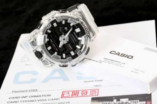 终端现货有量有价 Casio卡西欧透明款g-Shock Ga-700运动男士电子手表男表gshock 手表镜面材质:矿物强化玻璃镜面 系列:G-Shock系列