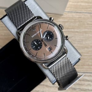 支持香港、美国直邮 正品！全国联保！ 阿玛尼armani Ar11141表壳：316L精钢表镜：强化矿物质玻璃表带：316L精钢编制网带表扣：尺寸:43Mm*1