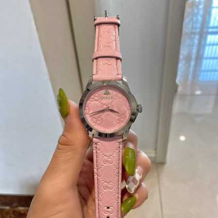 白 金 原单品质古驰-Gucci小蜜蜂 女士腕表 原装进口石英机芯 316L精钢表壳 真牛皮表带 直径38Mm 该款腕表备受女性喜爱，在不同的场合映耀着她们各自 - 点击图像关闭