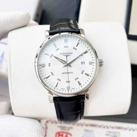 白壳 金壳 钢带+20浪琴-Longines火爆新品 搭载全自动机械机芯 316精钢表壳 简约时尚 优雅尊贵 矿物质强化玻璃镜面 真牛皮表带 商务休闲 精致型男 - 点击图像关闭