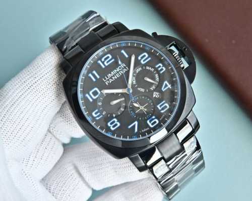 白 -金 升级版 最高版本 沛纳海 动能储备日月星辰显示 意大利皇家海军指定 专用表 以精密机械及卓越品质著称 原装进口多功能9100全自动机芯 拥有 月份 星