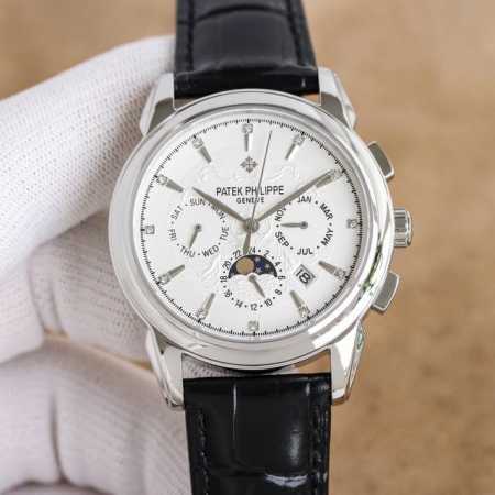白 金 大厂品质，高端系列！新款 百达翡丽复杂功能计时系列上市 Patek Philippe 贵族的艺术品！ 升级版改进：壳身比旧版本更薄、玻璃升级耐磨抗摔、比 - 点击图像关闭
