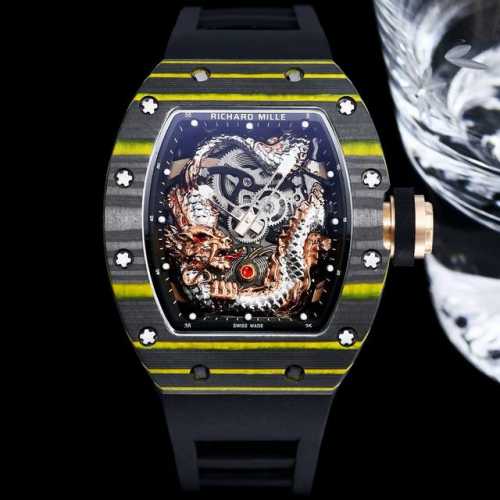 Richard Mille 理查米尔 Rm57-03 飞龙在天系列 全球限量8只 贵重来不是你的缺点 此款腕表壳套采用进口德国碳纤维材质鑫打造 搭载进口西铁城精