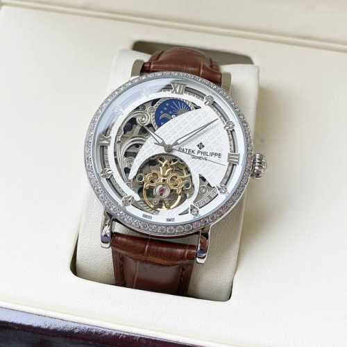 统一 镂空设计 尊贵典雅 百达翡丽-Patek Philippe 男士腕表 全自动机械机芯 矿物强化玻璃 316L精钢表壳 真皮表带 简洁大气 商务休闲 尺寸:
