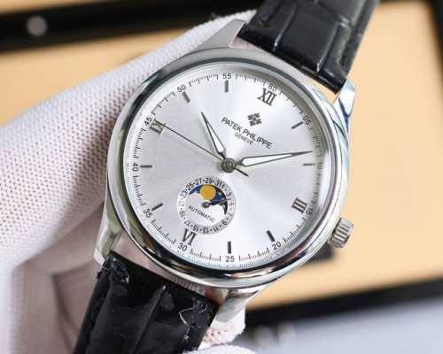 白 金 。 爆款升级 百达翡丽patek Philippe男士腕表．腕表月相系列,秉持了百达翡丽的一贯传统，更唯美的结合了6字位日历与被表友热捧的日月星相，无论