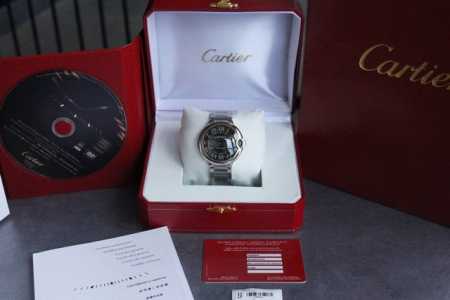 实拍 卡地亚蓝气球 Cartier Ballonbleu 原版开模 顶级复刻 类型：顶奢级男士自动机械腕表 指针：时，分，秒 表面：扭索纹黑色字面 表壳：316 - 点击图像关闭