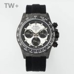 Tw+厂 Rolex宇宙计时迪通拿系列之碳纤维定制版，腕表不仅佩戴轻便，外表坚硬。且每一只腕表都拥有独一无二的碳纤花纹材质。 表壳 腕表尺寸40X12.4吻合原