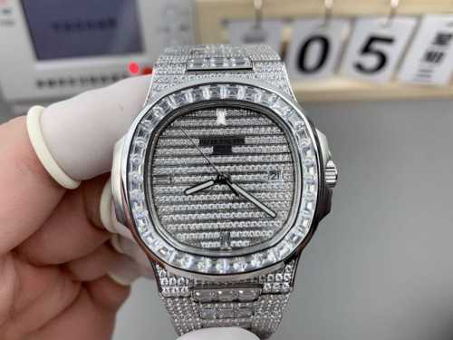 Dw V2升级百达鹦鹉螺满钻 实物拍摄571910G-010