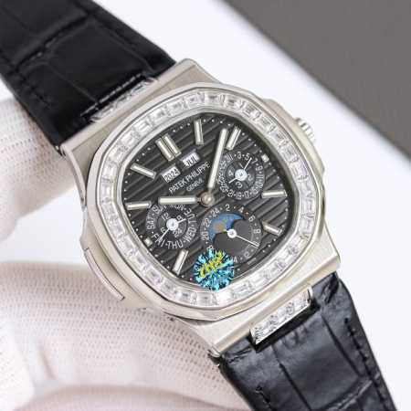 白钻 金壳 V2版本百达.翡丽5740 1G-001–超复杂多功能鹦鹉螺重磅登场，迄今推出的首款nautilus复杂腕表，以超复杂的工艺技术打造休闲运动腕表。 - 点击图像关闭