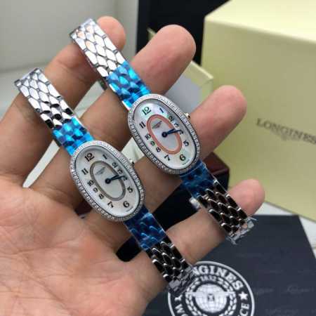 配包装 海淘正品 浪琴圆舞曲系列腕表，椭圆形表壳显出妩媚姿彩，搭载浪琴原装机芯l962.2专用机芯，走时精准，用时耐久，此全新系列让个性鲜明的现代腕表爱好者为之 - 点击图像关闭