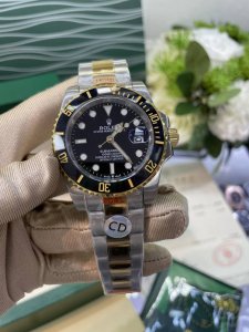 独家实拍图 Rolex Submarine Automatic Mechanical Watch Men's Watch 劳力士 间金潜航者 黑水鬼 全自动机械
