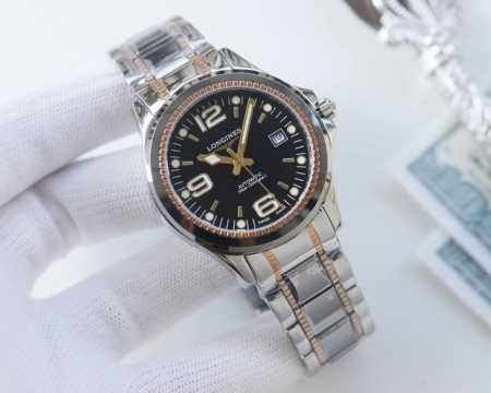 品牌：浪琴-Longines 类型：男士腕表 壳套：顶级版316精钢L 表带：进口316L精钢表带 机芯：日本西铁城机械机芯 镜面：矿物质防刮镜面玻璃 尺寸：直 - 点击图像关闭