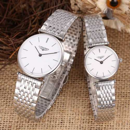 白 金 品牌：浪琴 类型：2针嘉岚系列瑞机原单对表 表带：顶级进口牛皮316精钢表带 机芯：顶级进口瑞士朗达762石英机芯 镜面：顶级进口蓝宝石水晶镜面 尺寸：