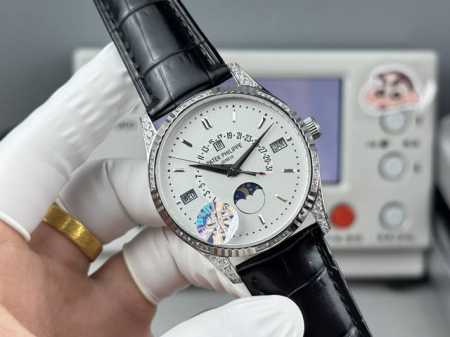 白 -金 钻+100 Gr新品，最高版本，配重版本，特惠，原装重量，百达翡丽 古典超级复杂多功能5496R万年历系列腕表，儒雅而至！1 精彩细节与优点 此腕表尺 - 点击图像关闭