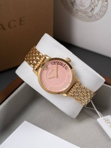 白 .金 新款 范思哲 Greca Fortuna系列，表径35Mm，璀璨金调，奢贵绽放，希腊回纹搭配放射纹表盘，金色元素加以点缀，范式设计革新时尚腕表定义，专