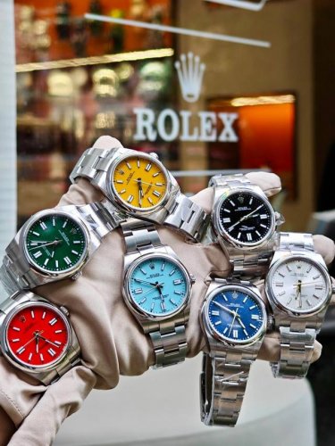 Rolex劳力士 蚝式恒动型 机械走时防水 夜光 100米防水 男表 瑞表 41Mm 彩色表盘 蚝式钢表带