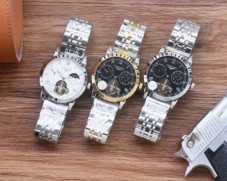 白 金 实物拍摄 品牌：浪琴-Longines 类型： 男士腕表 表壳：316精钢 做工优质 表带：进口 小牛皮 顶级316精钢 两种可选 机芯：全自动机械机芯 - 点击图像关闭