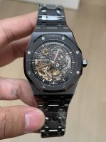 Ap皇家橡树15416Ce黑陶瓷 开模定制 原装数据黑陶瓷壳套 3132镂空一体机 真齿轮 真发条盒 拔针停秒等功能完美对版
