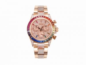 Ms Factory 飞越彩虹之巅---劳力士彩虹圈迪通拿 铂金眼 Cal.7750机械计时， “二代彩虹迪通拿”表壳、表带采用316L精钢材质打磨，每个壳套全