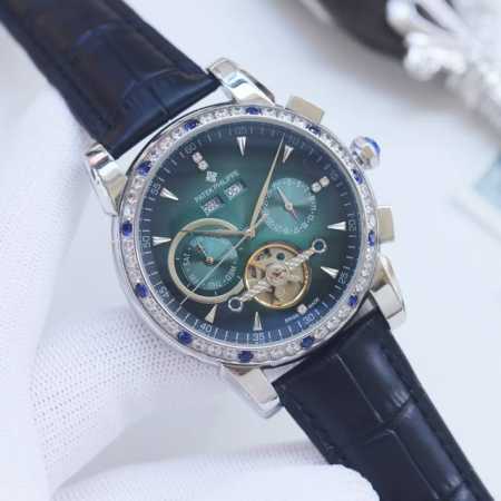 尊享价： 品牌：百达翡丽-Patek Philippe 类型：男士腕表 壳套：顶级版316精钢L 表带：进口小牛皮表带 机芯：全自动进口机械机芯 镜面：矿物质防 - 点击图像关闭
