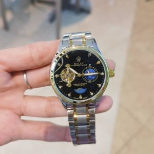 精钢表带十蝴蝶扣 ，劳力士 Rolex九飞轮全自动日月星辰机械，6字位白天走时 太阳 晚上走时 月亮 [月亮]蕴含最优质的材料与一丝不苟的工艺！超强矿物质玻璃，