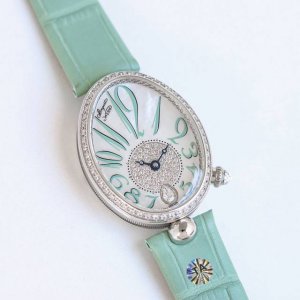 鳄鱼皮 Ta 新品～宝玑 那不勒斯皇后 Ms3 鳄鱼皮版 茂林初盛，清新色调如同轻拂的春风。宝玑Reine De Naples那不勒斯王后系列8918腕表薄荷绿