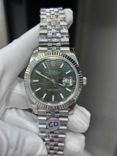 独家实拍图劳力士日志系列 Rolex Datejust型号M126334-0030水波纹绿盘公直径41Mm机芯 瑞士8215机芯Swiss Movement A