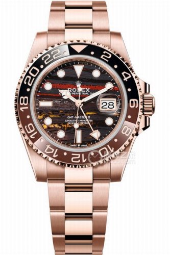 新款玫瑰金 劳力士Rolexgmt-Master Ii 格林尼治系列，双转陶瓷圈，904L精钢做工精致完美，钢带折叠保险扣 可选调节拉扣 日历凸晶放大镜 6点位