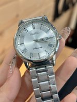 精工双日历。新款火爆来袭男士时尚石英腕表 经典三针。尺寸：40Mm