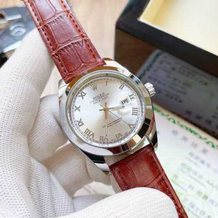 品牌：劳力士-Rolex，新款火热来袭时尚男士石英腕表采用超强矿物质高清玻璃镜片，进口石英机芯，带日历，进口小牛皮表带！手表整体设计简约大方，呈现你的王者气质表 - 点击图像关闭