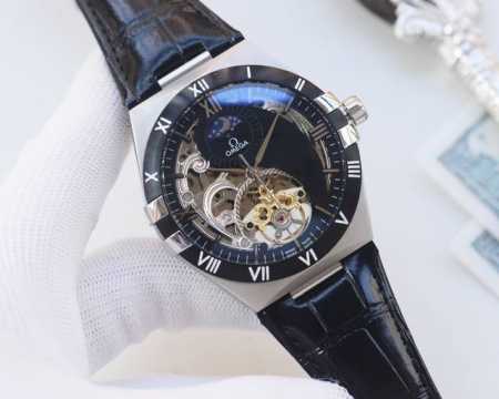 白壳 金壳+20 品牌：欧米茄-Omega 类型：男士腕表 壳套：顶级版316精钢L 表带：进口小牛皮表带 机芯：全自动机械机芯 镜面：矿物质防刮镜面玻璃 尺寸 - 点击图像关闭