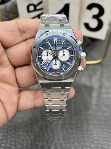 Aps爱彼皇家橡树26331系列41Mm*11Mm白钢蓝面 搭载丹东Cal.4801全自动一体机械