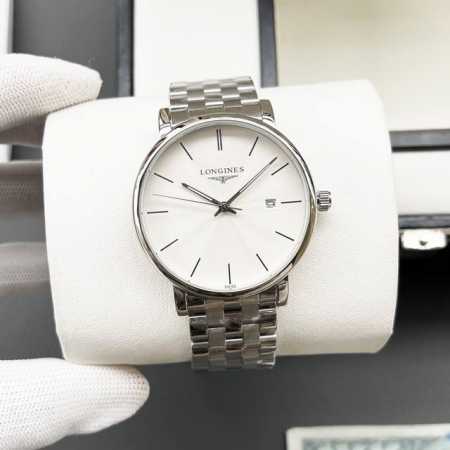 白壳 金壳 钢带+20浪琴-Longines火爆新品 搭载全自动机械机芯 316精钢表壳 简约时尚 优雅尊贵 矿物质强化玻璃镜面 真牛皮表带 商务休闲 精致型男 - 点击图像关闭