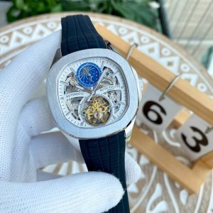 白 -金5 百达翡丽- Patek.Philippe精品男士腕表 劲爆镂空设计 技艺精湛 独具匠心 尊贵大气 绅士风范 采用全自动机械机芯 顶级316精钢表壳