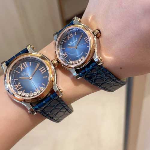 光圈 快乐钻happy Diamonds 三个表盘直径：30Mm、36Mm 36Mm有5钻、7钻 作为萧邦最门热最畅销的系列一以直细腻的手法诠释萧邦志标性灵动钻