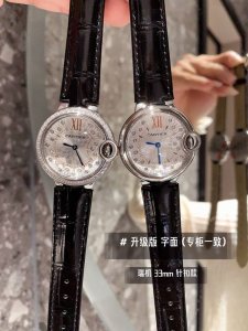 升级版字面 白 金 钻+20 钢带+20 卡地亚 33Mm 瑞机 鱼眼玻璃 针扣款 匠心之作卡地亚蓝气球，精致33Mm石英腕表，传统三针设计 星空运转 时间流淌