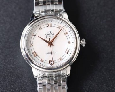 Mks 欧米茄 Omega 蝶飞系列 经典女款系列 DDD 表壳 腕表尺寸32.7*9.5 正品一比一、厚度适合女性佩戴大小适中，弧形表圈圆润光滑，抛光打磨光亮