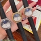 卡地亚 蓝气球系列最新款 独特设计镶钻星辰贝母面夜光效果 表盘是全新的设计 镶嵌月圆钻，近看远看就像绽放的烟花般绚烂。 星辰点缀浪漫唯美上下浑然一体的圆弧型触感