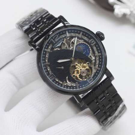 尊享价： 品牌：浪琴-Longines 类型：男士腕表 壳套：顶级版316精钢L 表带：进口小牛皮表带 316精钢表带 机芯：全自动机械机芯 镜面：矿物质防刮镜 - 点击图像关闭