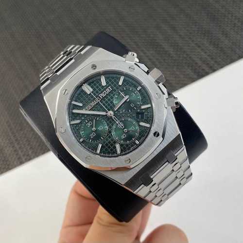新版爱彼41Mm 纪念款263260系列最高版。 市场上唯一和原版配件通用互换版本，表盘绿色大网格纹”装饰图案“搭配白金立体夜光时标 和新版升级皇家橡树指针。表