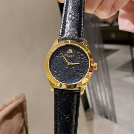 古驰皮面 古驰g-Timelessgucci系列皮带款，带给你夏季的清新。有多种美丽的颜色，表盘尺寸38Mm 316精钢表壳，Gucci代表性的压花皮不仅用于表 - 点击图像关闭