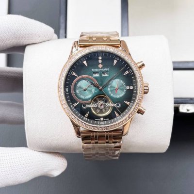 百达翡丽-patek philippe精品男士腕表 尊贵大气 绅士风范 高端矿物质防刮镜面玻璃 耐磨316L精钢表壳 耐磨进口小牛皮表带 全自动进口机械机芯尺寸